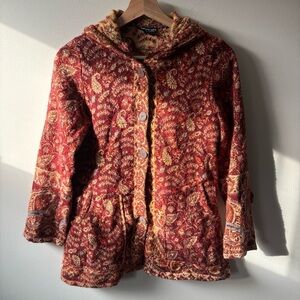 New Zealand Red Paisley Hooded Jacket